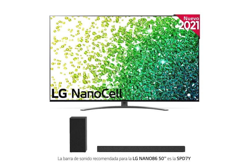 LG 4K NanoCell, SmartTV webOS 6.0, Procesador Inteligente 4K α7 Gen4 con AI, HDR Dolby Vision, DOLBY ATMOS [Clase de eficiencia energética G], 50NANO866PA