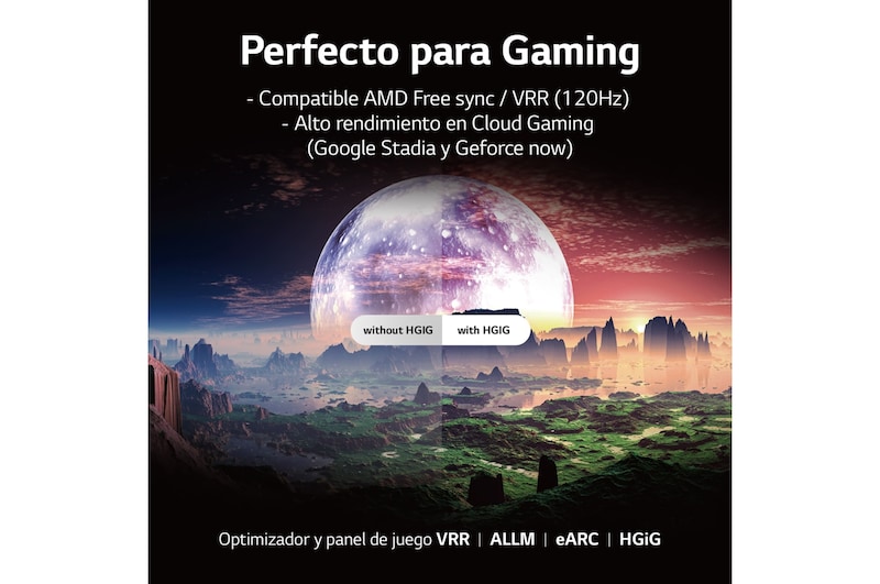 LG TV LG 4K QNED, Procesador Inteligente α5 Gen5 AI Processor 4K, compatible con formatos HDR 10, HLG y HGiG, Smart TV webOS22, perfecto para Gaming, 55QNED7S6QA