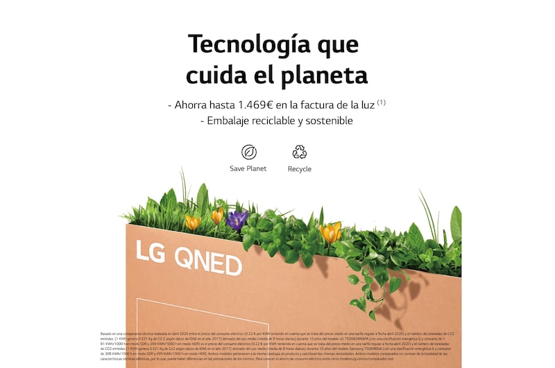 LG TV LG 4K QNED, Procesador Inteligente α5 Gen5 AI Processor 4K, compatible con formatos HDR 10, HLG y HGiG, Smart TV webOS22, perfecto para Gaming, 55QNED7S6QA