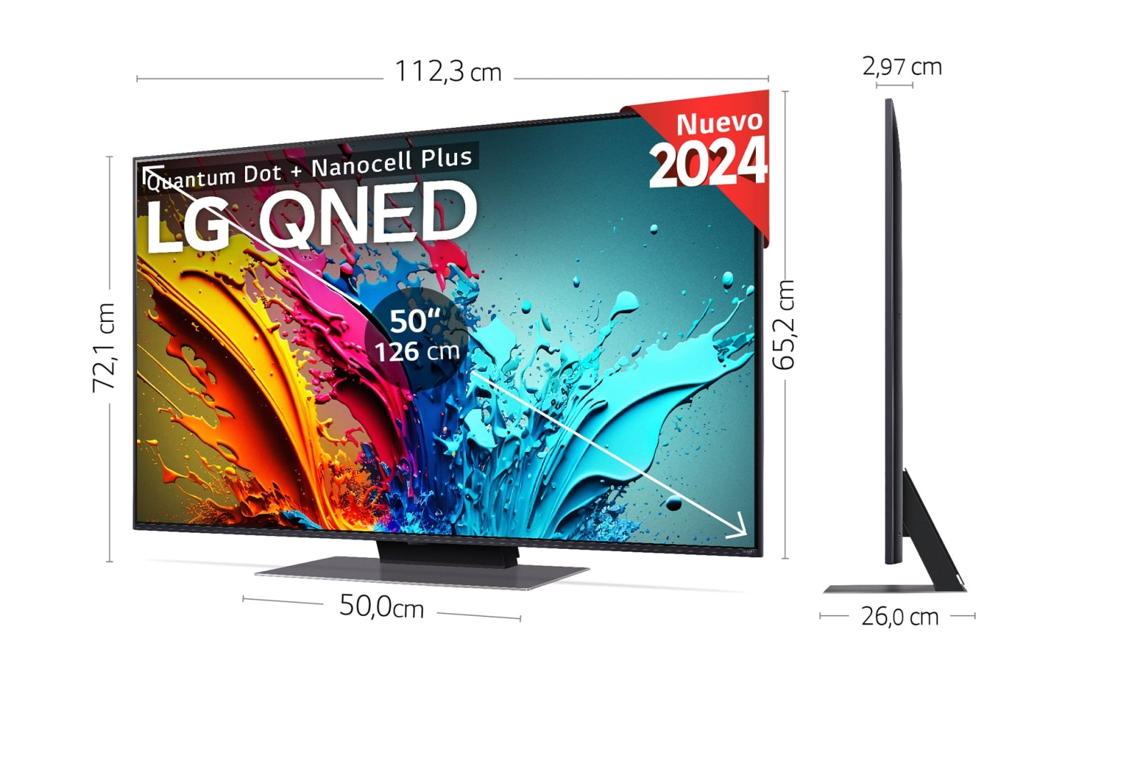 LG 50 pulgadas TV LG QNED 4K serie AI QNED86  con Smart TV WebOS24, 50QNED86T6A
