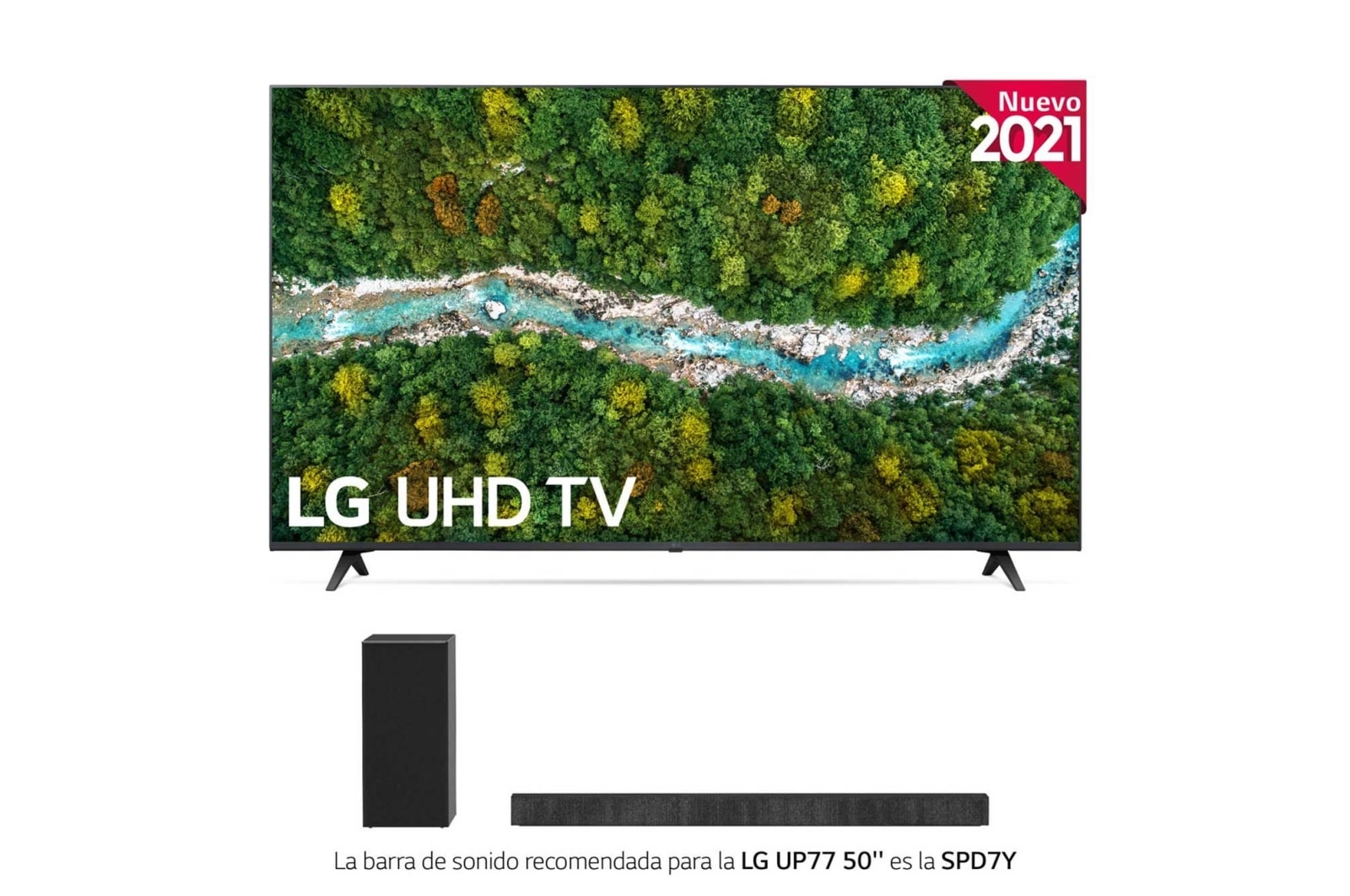 LG 4K UHD, SmartTV webOS 6.0, Procesador de Imagen 4K Quad Core [Clasificación energética G], 50UP76706LB