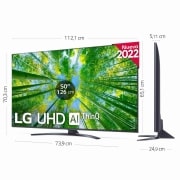 LG Televisor LG 4K UHD, Procesador de Gran Potencia 4K α5 Gen 5, compatible con formatos HDR 10, HLG y HGiG, Smart TV webOS22., 50UQ81006LB