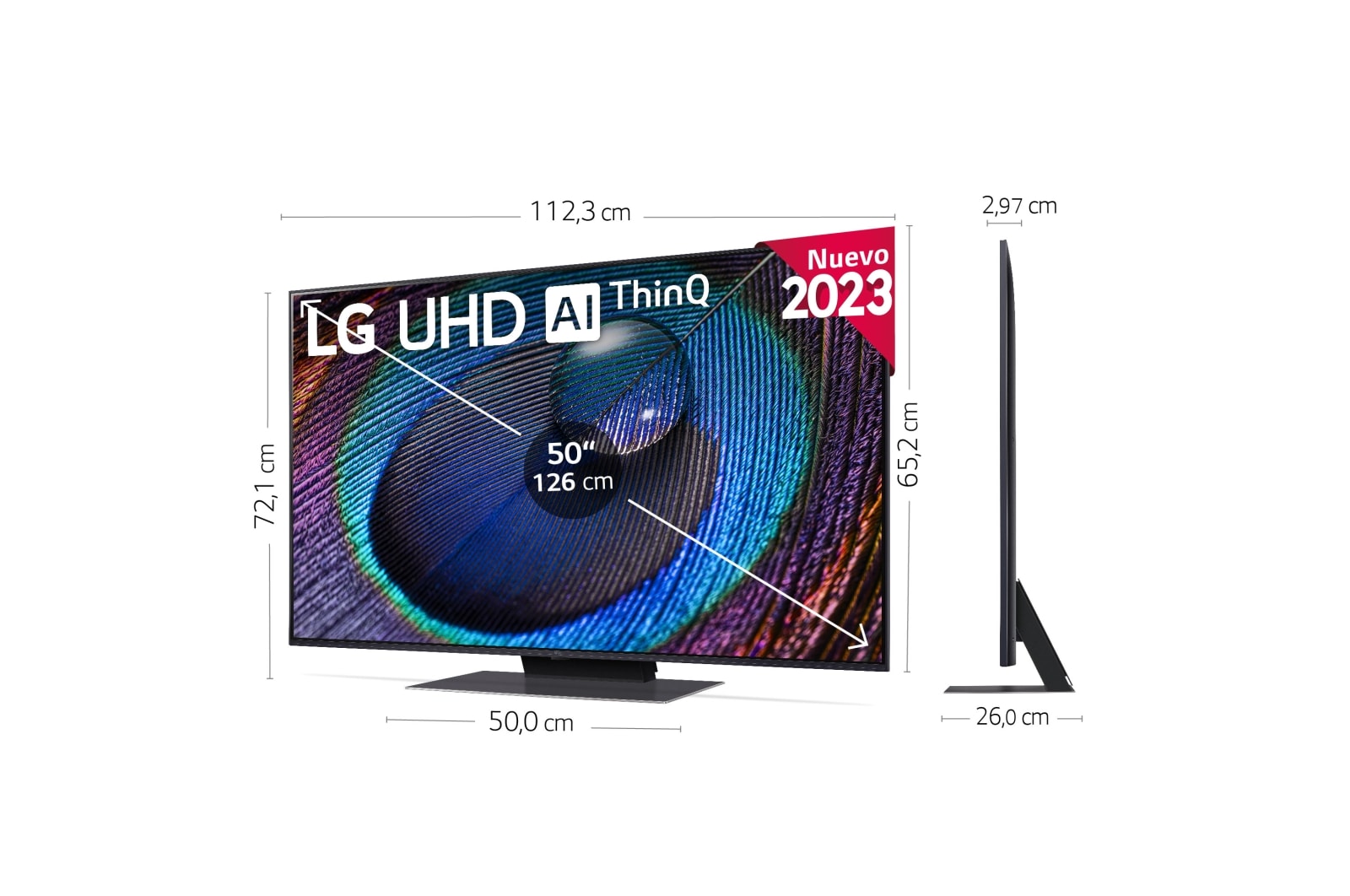 LG TV LG  UHD 4K de 50'' Serie 91, Procesador Alta Potencia, HDR10 / Dolby Digital Plus, Smart TV webOS23., 50UR91006LA