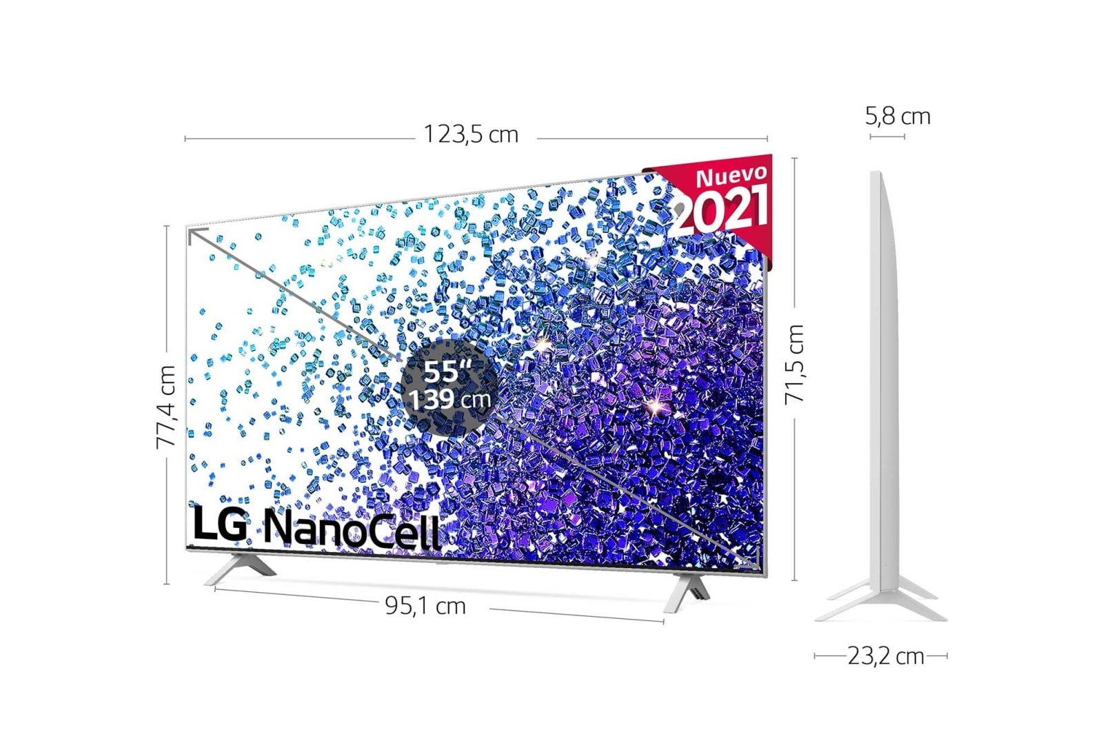 LG 4K NanoCell, SmartTV webOS 6.0, Procesador de Imagen 4k Quad Core [Clase de eficiencia energética G], 55NANO776PA