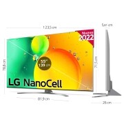 LG Televisor LG 4K Nanocell, Procesador de Gran Potencia 4K a5 Gen 5, compatible con formatos HDR 10, HLG y HGiG, Smart TV webOS22, 55NANO786QA