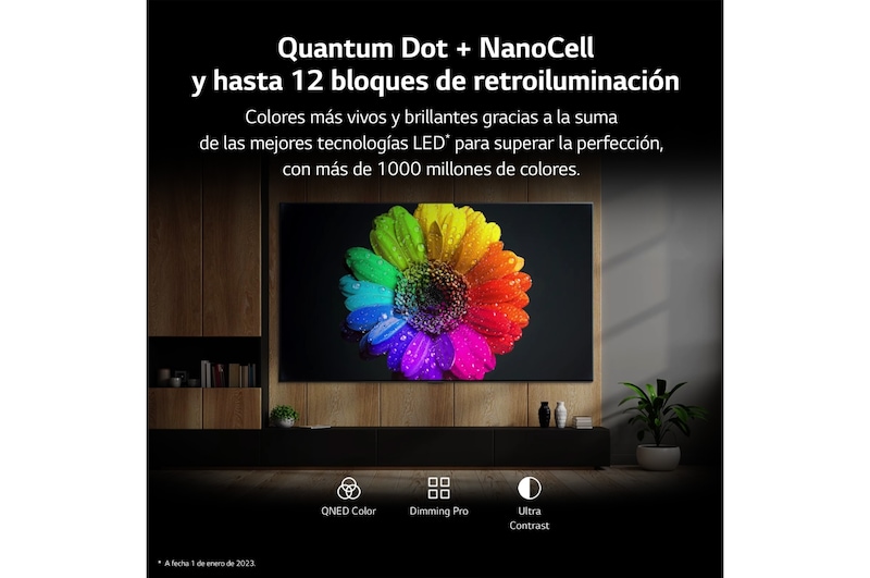 LG TV LG QNED 4K de 55'' Serie 75, Procesador Alta Potencia, HDR10 / Dolby Digital Plus, Smart TV webOS23, , 55QNED756RA