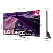 LG Televisor LG 4K QNED Mini LED, Procesador Inteligente de Gran Potencia 4K α7 Gen 5 con IA, compatible con el 100% de formatos HDR, HDR Dolby Vision y Dolby Atmos, Smart TV webOS22, perfecto para Gaming, 55QNED866QA