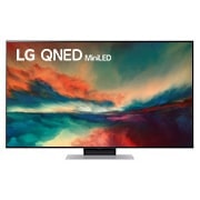 Vista frontal del televisor LG qned con imagen rellena y logotipo del producto