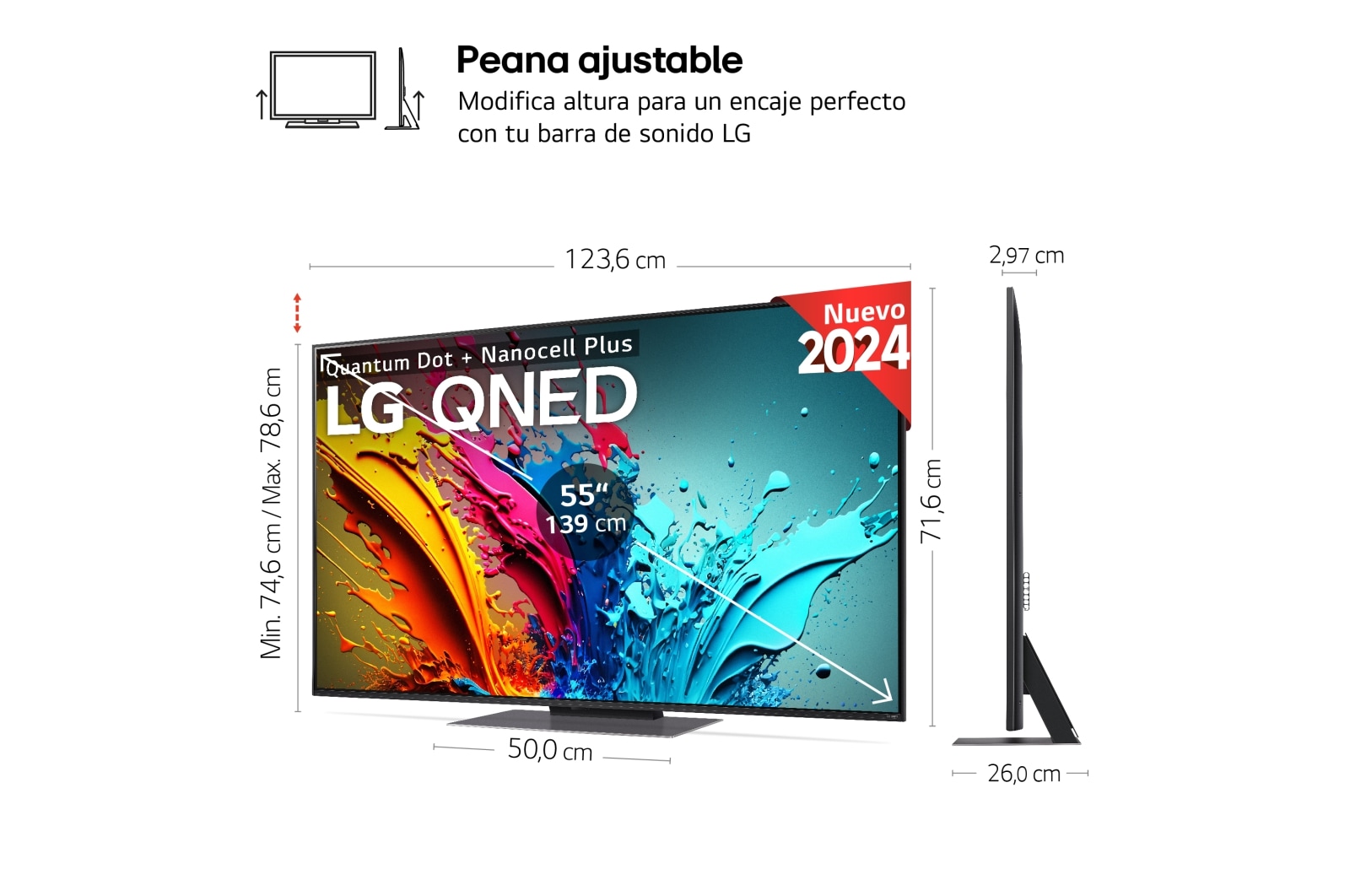 LG Outlet 55 pulgadas Smart TV LG AI QNED87 4K 2024, 55QNED87T6B.OUTLET