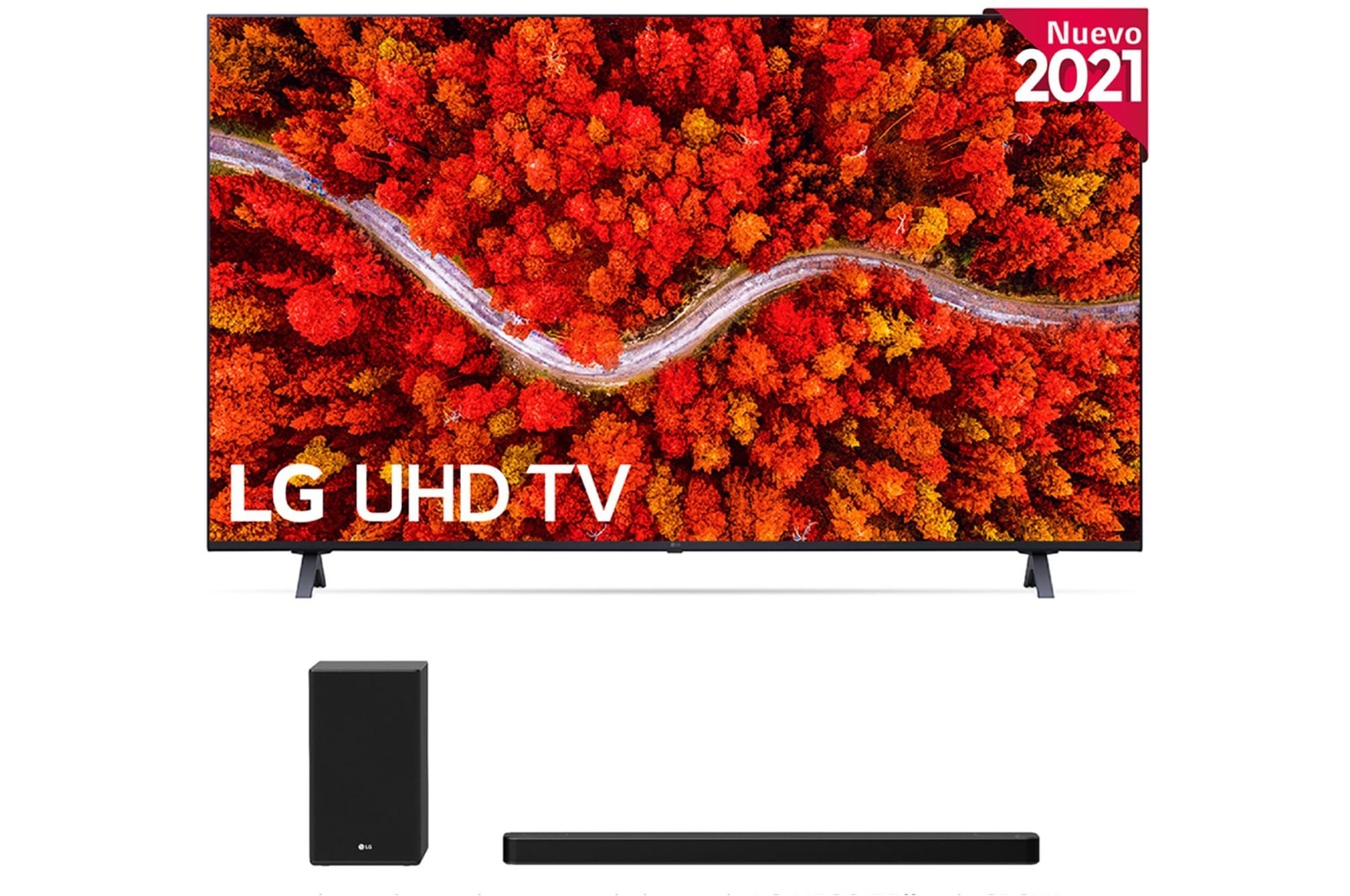 LG 4K UHD, SmartTV webOS 6.0, Procesador de Imagen 4K Quad Core [Clasificación energética G], 55UP80006LR