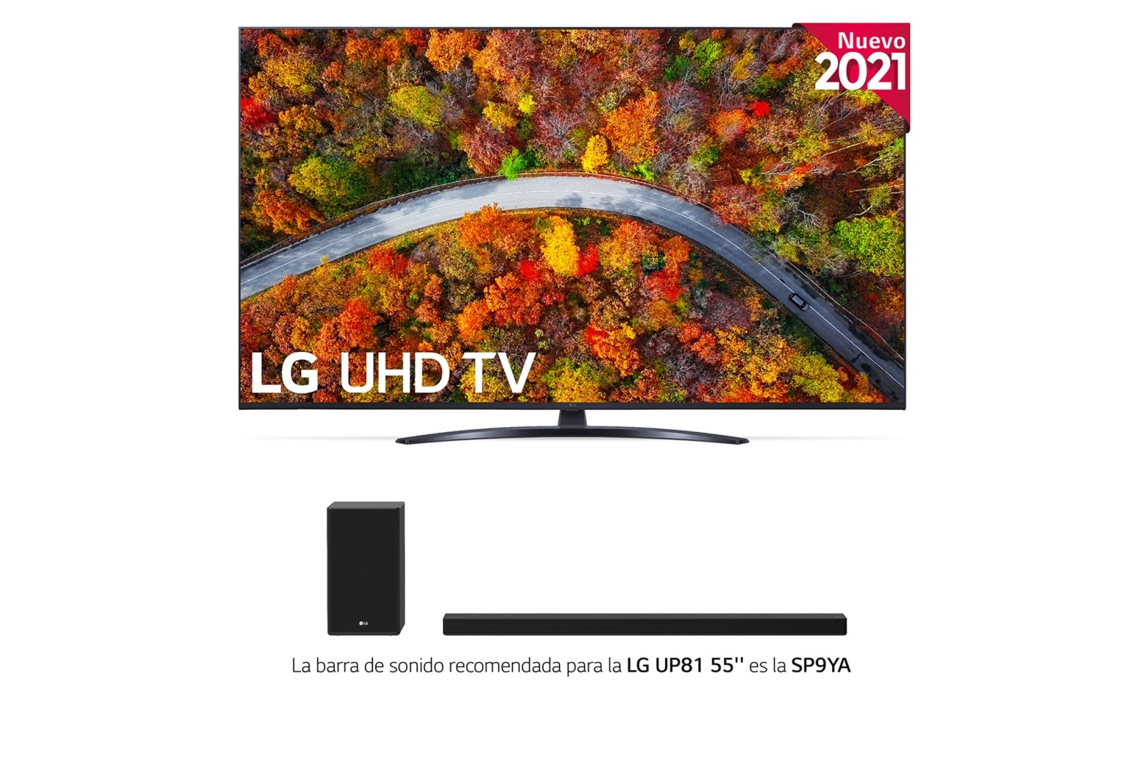 LG 4K UHD, SmartTV webOS 6.0, Procesador de Imagen 4K Quad Core [Clasificación energética G], 55UP81006LA
