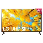 LG Televisor LG 4K UHD, Procesador de Gran Potencia 4K a5 Gen 5, compatible con formatos HDR 10, HLG y HGiG, Smart TV webOS22., 55UQ75006LF