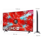 LG Televisor LG 4K UHD, Procesador de Gran Potencia 4K a5 Gen 5, compatible con formatos HDR 10, HLG y HGiG, Smart TV webOS22., 55UQ90006LA