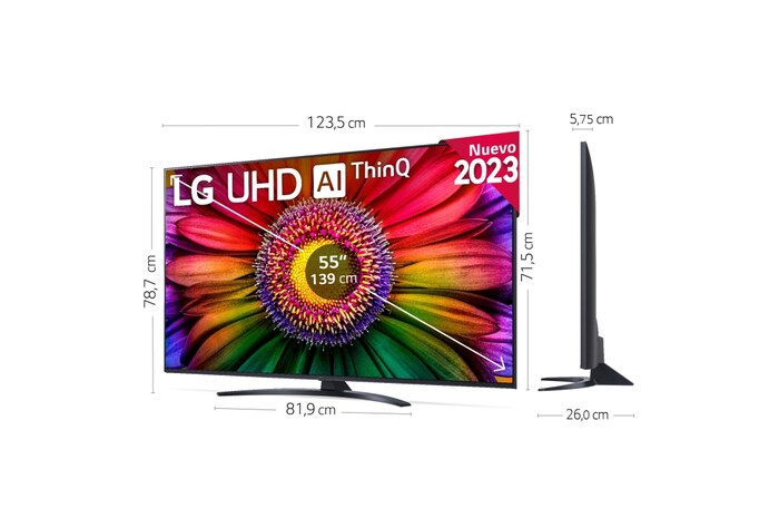 LG Outlet TV LG UHD 4K de 55'' Serie 81, Procesador Alta Potencia, HDR10 / Dolby Digital Plus, Smart TV webOS23, 55UR81006LJ.OUTLET