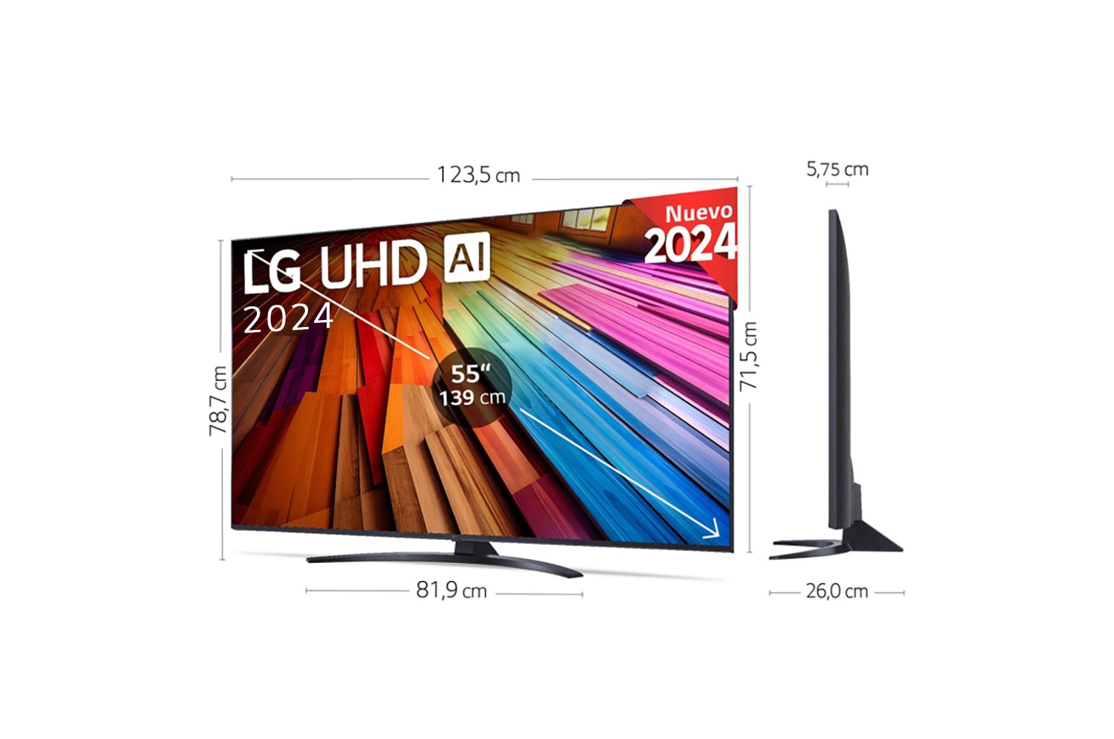 LG 55 pulgadas Smart TV LG UHD AI UT81 4K 2024, 55UT81006LA