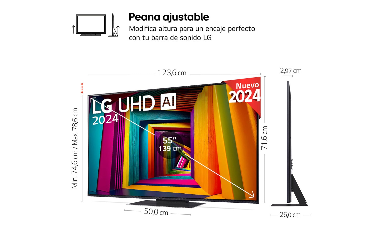 LG 55 pulgadas Smart TV LG UHD AI UT91 4K 2024, 55UT91006LA