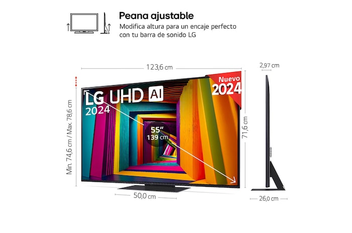 LG 55 pulgadas Smart TV LG UHD AI UT91 4K 2024, 55UT91006LA
