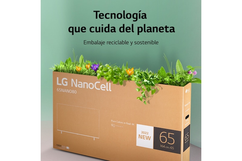 LG Televisor LG 4K Nanocell, Procesador de Gran Potencia 4K a5 Gen 5, compatible con formatos HDR 10, HLG y HGiG, Smart TV webOS22, 65NANO756QC