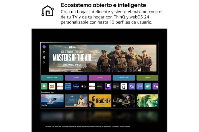 LG 65 pulgadas TV LG NANOCELL 4K serie AI NANO81  con Smart TV WebOS24, 65NANO81T6A