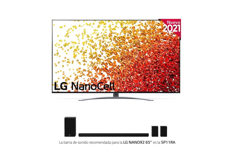 LG 4K NanoCell, SmartTV webOS 6.0, Procesador Inteligente 4K α7 Gen4 con AI, HDR Dolby Vision, DOLBY ATMOS [Clase de eficiencia energética G], 65NANO926PB