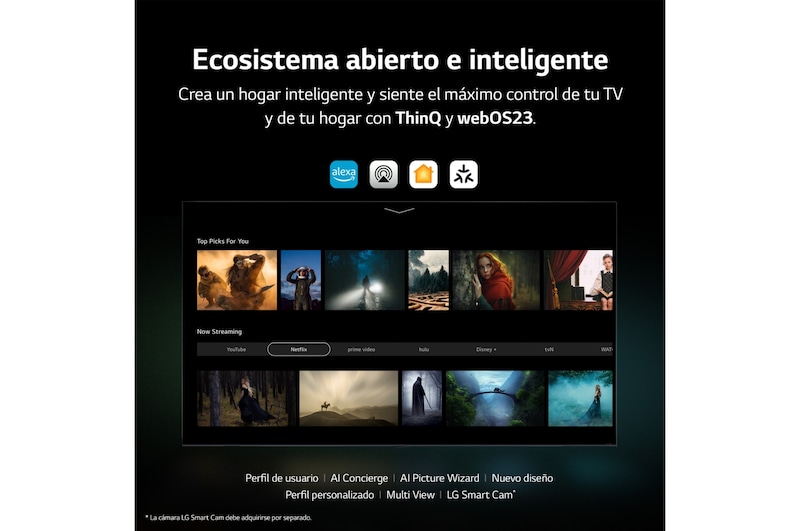LG TV LG  QNED 4K de 65'' Serie 82, Procesador Gran Potencia, HDR10 / Dolby Digital Plus, Smart TV webOS23, perfecto para Gaming., 65QNED826RE