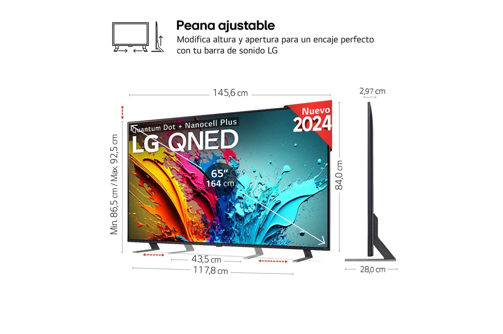 LG 65 pulgadas Smart TV LG AI QNED85 4K 2024, 65QNED85T6C
