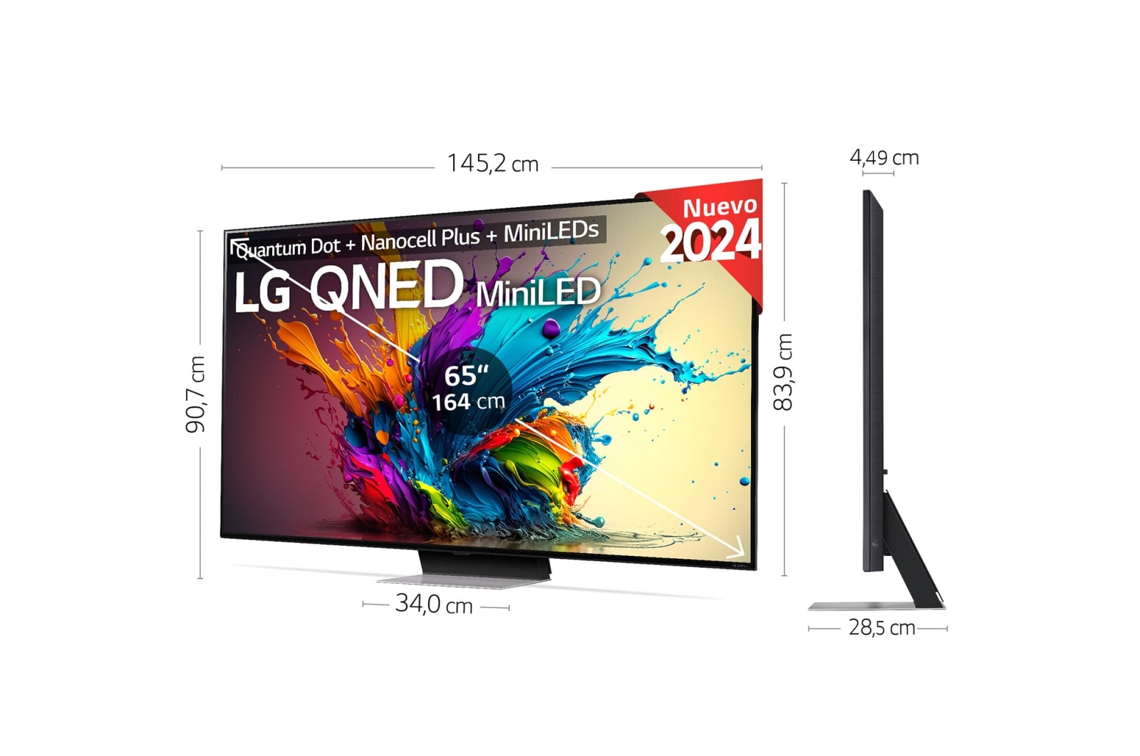 LG Outlet 65 pulgadas Smart TV LG QNED MiniLED QNED91 AI 4K 2024, 65QNED91T6A.OUTLET