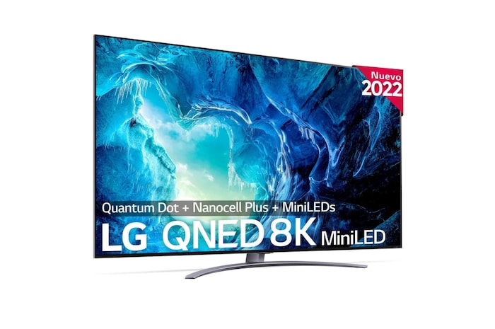 LG Televisor LG 8K QNED Mini LED, Procesador Inteligente de Máxima Potencia 8K a9 Gen 5 con IA, compatible con el 100% de formatos HDR, HDR Dolby Vision y Dolby Atmos, Smart TV webOS22, 65QNED966QA