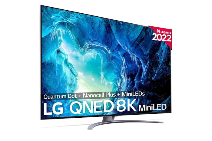 LG Televisor LG 8K QNED Mini LED, Procesador Inteligente de Máxima Potencia 8K a9 Gen 5 con IA, compatible con el 100% de formatos HDR, HDR Dolby Vision y Dolby Atmos, Smart TV webOS22, 65QNED966QA