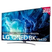 LG Televisor LG 8K QNED Mini LED, Procesador Inteligente de Máxima Potencia 8K a9 Gen 5 con IA, compatible con el 100% de formatos HDR, HDR Dolby Vision y Dolby Atmos, Smart TV webOS22, 65QNED966QA