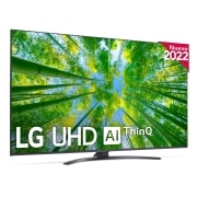 Vista frontal de Televisor LG 4K UHD, Procesador de Gran Potencia 4K a5 Gen 5, compatible con formatos HDR 10, HLG y HGiG, Smart TV webOS22. 65UQ81006LB