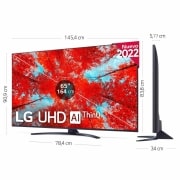 LG Televisor LG 4K UHD, Procesador de Gran Potencia 4K a5 Gen 5, compatible con formatos HDR 10, HLG y HGiG, Smart TV webOS22., 65UQ91006LA