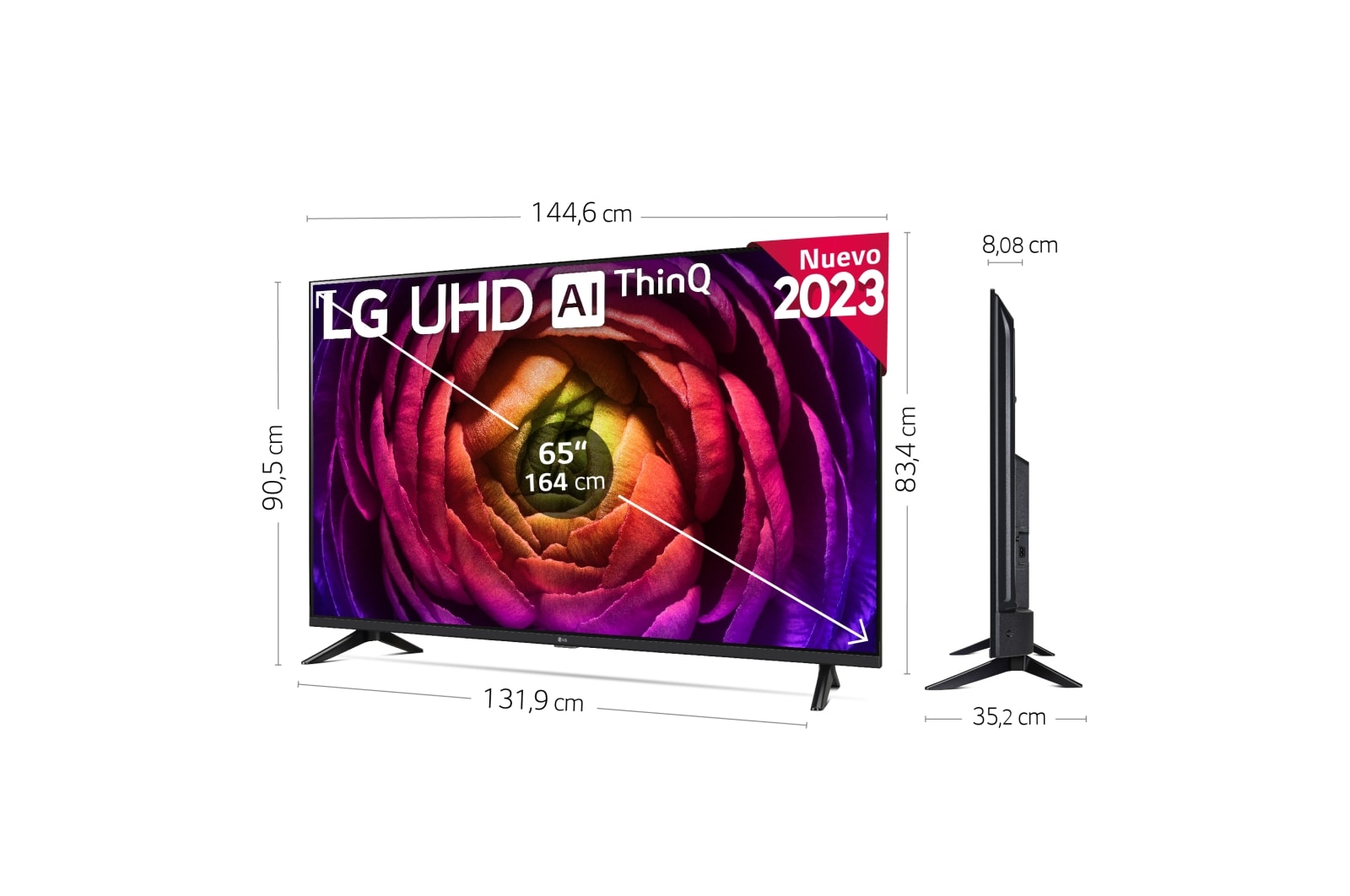 LG TV LG  UHD 4K de 65'' Serie 73, Procesador Alta Potencia, HDR10 / Dolby Digital Plus, Smart TV webOS23. , 65UR73006LA