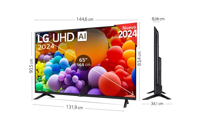LG 65 pulgadas TV LG UHD AI 4K serie UT73  con Smart TV WebOS24, 65UT73006LA