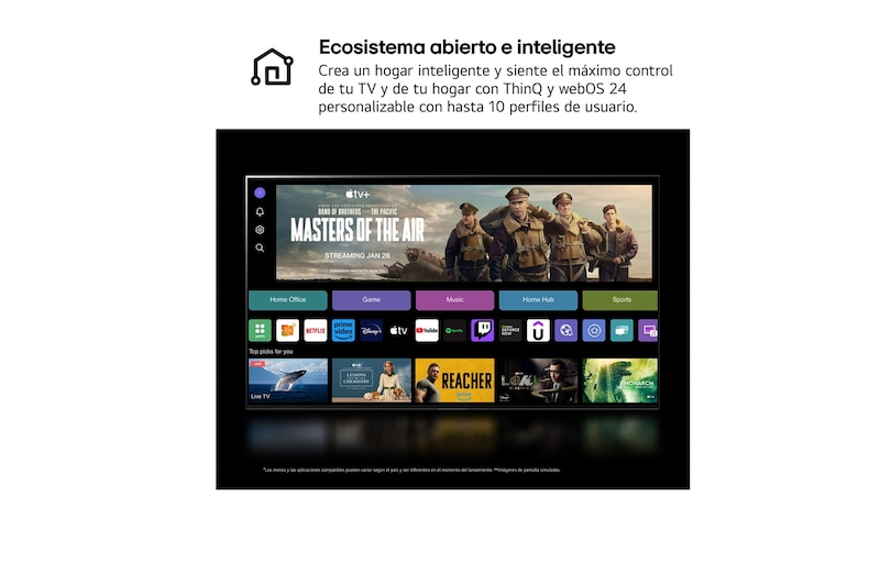 LG 65 pulgadas TV LG UHD AI 4K serie UT73  con Smart TV WebOS24, 65UT73006LA