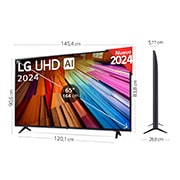 LG 65 pulgadas TV LG UHD AI 4K serie UT80 con Smart TV WebOS24, 65UT80006LA