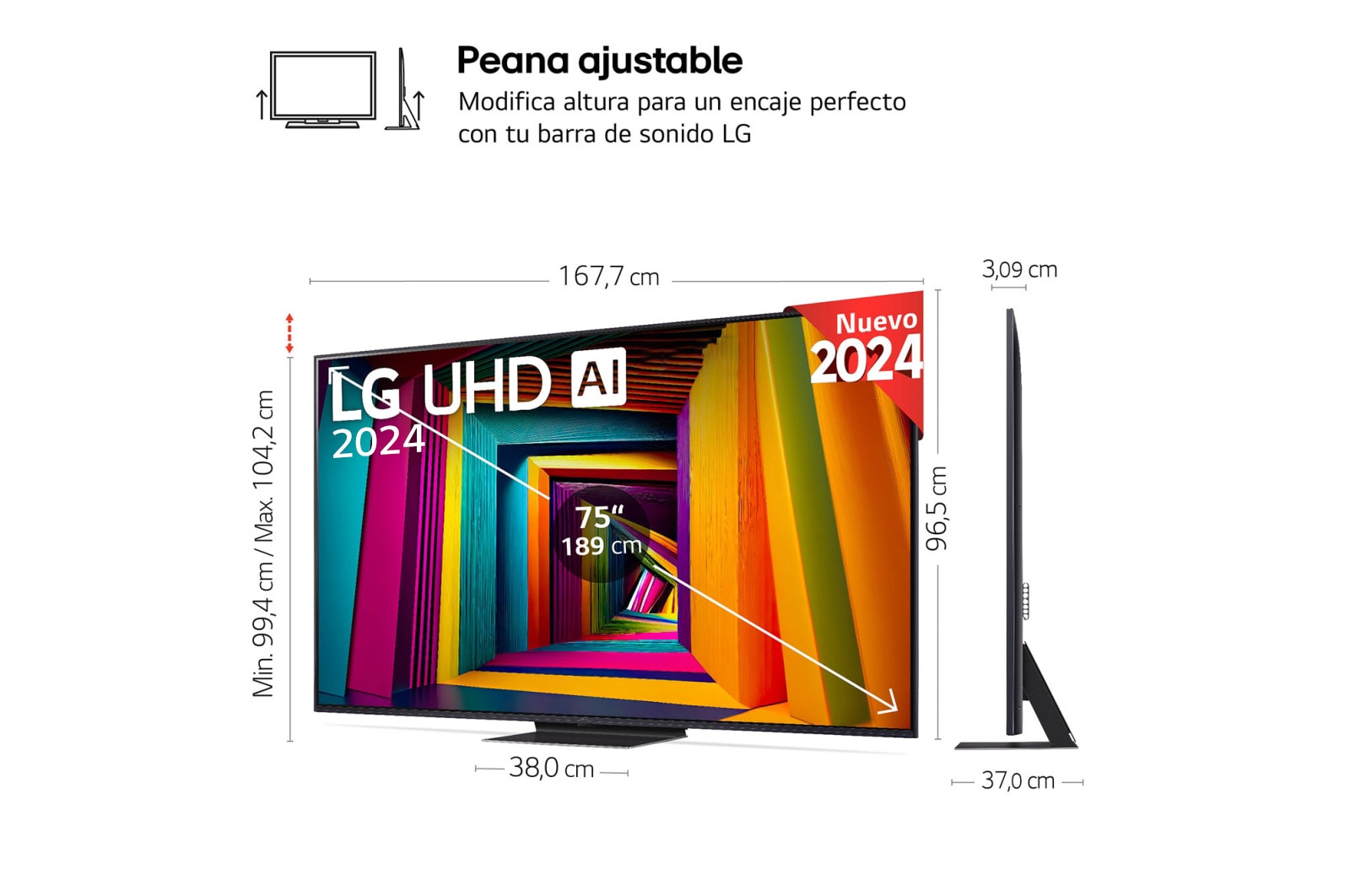 LG Outlet 65 pulgadas Smart TV LG UHD AI UT91 4K 2024, 65UT91006LA.OUTLET