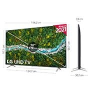 LG 4K UHD, SmartTV webOS 6.0, Procesador de Imagen 4K Quad Core [Clasificación energética G], 70UP77006LB