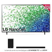 LG 4K NanoCell, SmartTV webOS 6.0, Procesador de Imagen 4k Quad Core [Clase de eficiencia energética F], 75NANO806PA