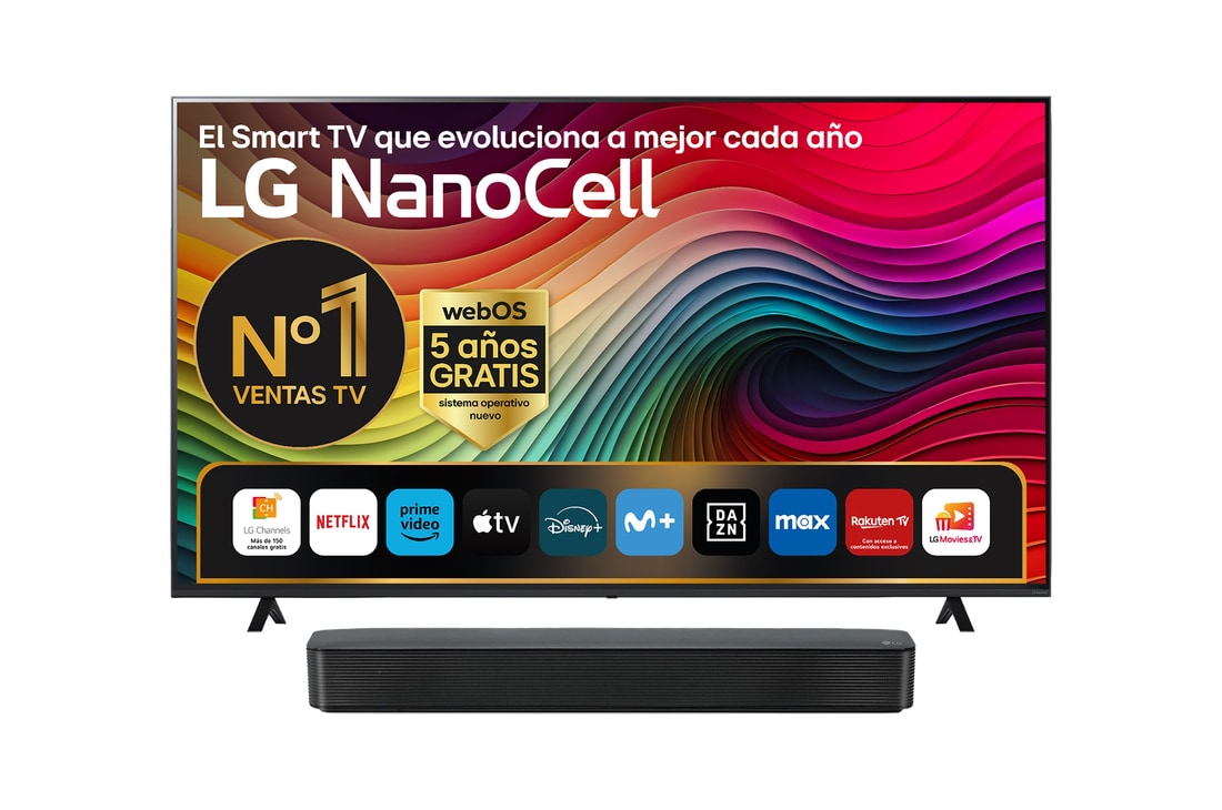 LG Pack TV LG NANO81 75" + Barra de Sonido SQM1, 75NANO81T6A.ESB