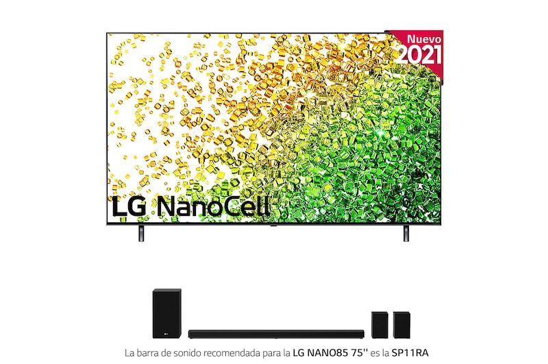 LG 4K NanoCell, SmartTV webOS 6.0, Procesador Inteligente 4K α7 Gen4 con AI, HDR Dolby Vision, DOLBY ATMOS [Clase de eficiencia energética G], 75NANO856PA