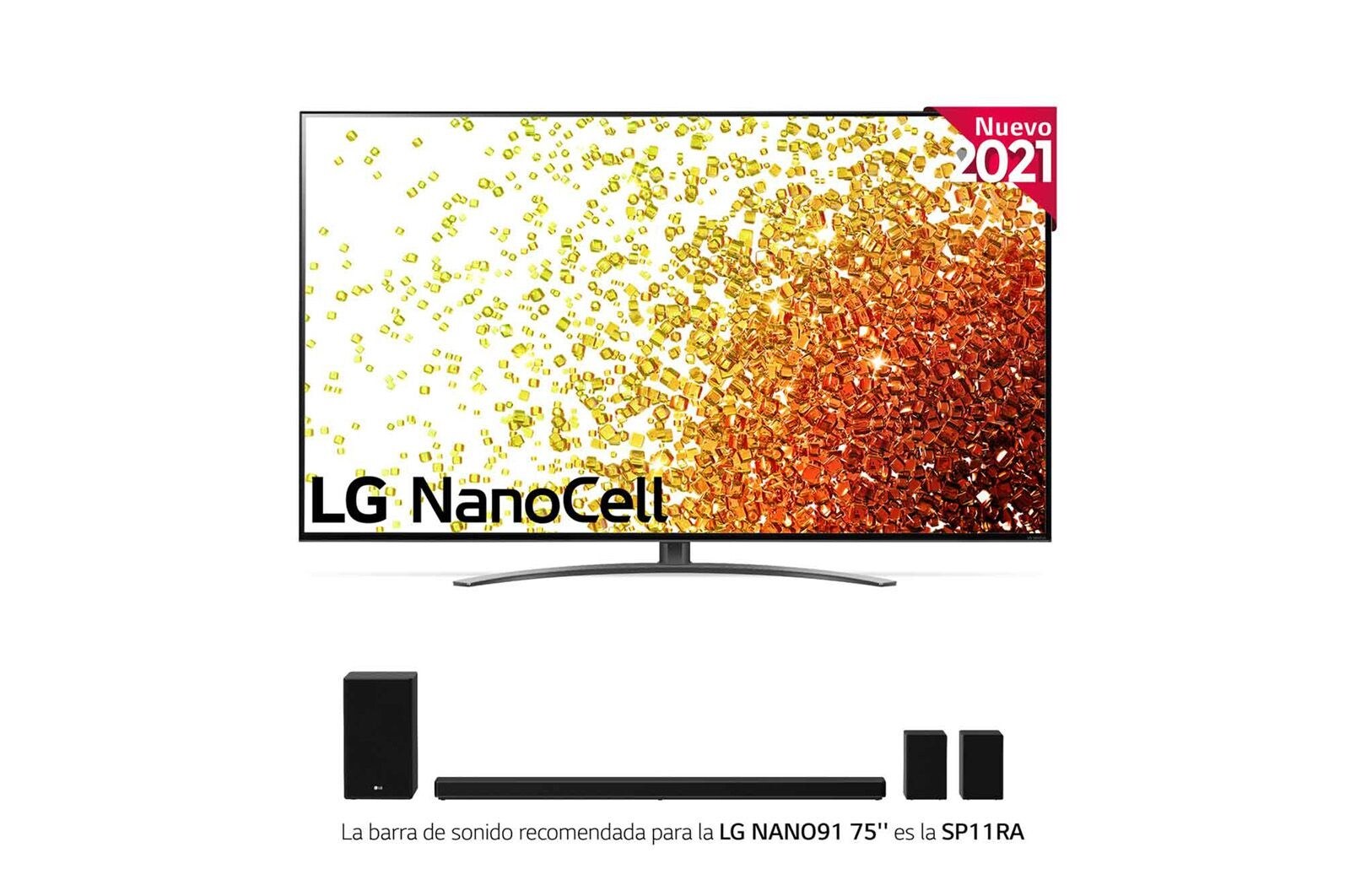 LG 4K NanoCell, SmartTV webOS 6.0, Procesador Inteligente 4K α7 Gen4 con AI, HDR Dolby Vision, DOLBY ATMOS [Clase de eficiencia energética G], 75NANO916PA