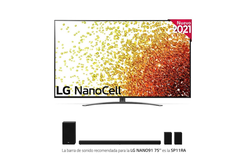 LG 4K NanoCell, SmartTV webOS 6.0, Procesador Inteligente 4K α7 Gen4 con AI, HDR Dolby Vision, DOLBY ATMOS [Clase de eficiencia energética G], 75NANO916PA