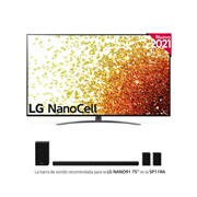 LG 4K NanoCell, SmartTV webOS 6.0, Procesador Inteligente 4K α7 Gen4 con AI, HDR Dolby Vision, DOLBY ATMOS [Clase de eficiencia energética G], 75NANO916PA
