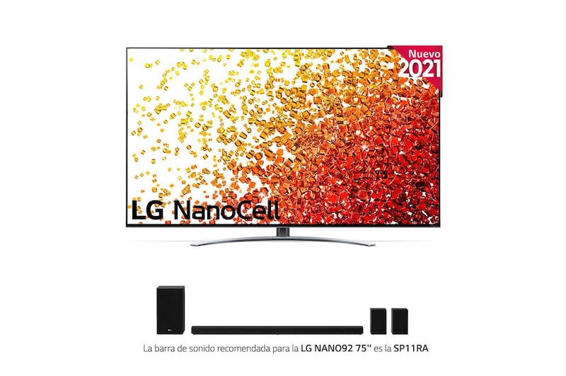 LG 4K NanoCell, SmartTV webOS 6.0, Procesador Inteligente 4K α7 Gen4 con AI, HDR Dolby Vision, DOLBY ATMOS [Clase de eficiencia energética G], 75NANO926PB