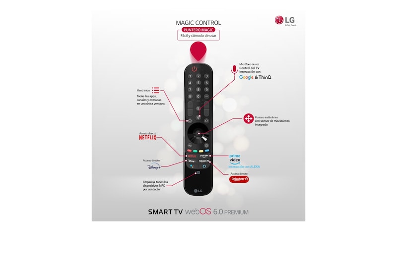 LG TV LG 8K QNED Mini LED, SmartTV webOS 6.0, Procesador Inteligente 8K α9 Gen4 con AI, Gaming Pro TV, Compatible con el 100% de formatos HDR, HDR Dolby Vision, DOLBY ATMOS, Eficiencia energética G, 65QNED966PA