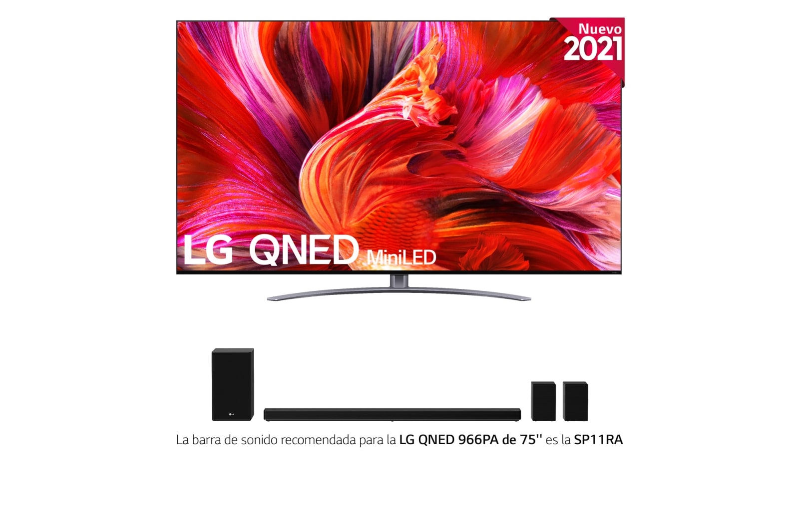 LG TV LG 8K QNED Mini LED, SmartTV webOS 6.0, Procesador Inteligente 8K α9 Gen4 con AI, Gaming Pro TV, Compatible con el 100% de formatos HDR, HDR Dolby Vision, DOLBY ATMOS, Eficiencia energética G, 75QNED966PA
