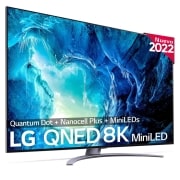 LG Televisor LG 8K QNED Mini LED, Procesador Inteligente de Máxima Potencia 8K a9 Gen 5 con IA, compatible con el 100% de formatos HDR, HDR Dolby Vision y Dolby Atmos, Smart TV webOS22, 75QNED966QA