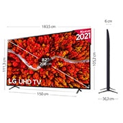 LG 4K UHD, SmartTV webOS 6.0, Procesador Inteligente 4K α7 Gen4 con AI, HDR Dolby Vision, DOLBY ATMOS, 82UP80006LA