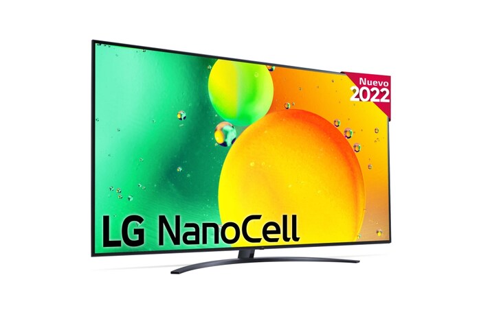 LG Televisor LG 4K Nanocell, Procesador de Gran Potencia 4K a5 Gen 5, compatible con formatos HDR 10, HLG y HGiG, Smart TV webOS22, 86NANO766QA
